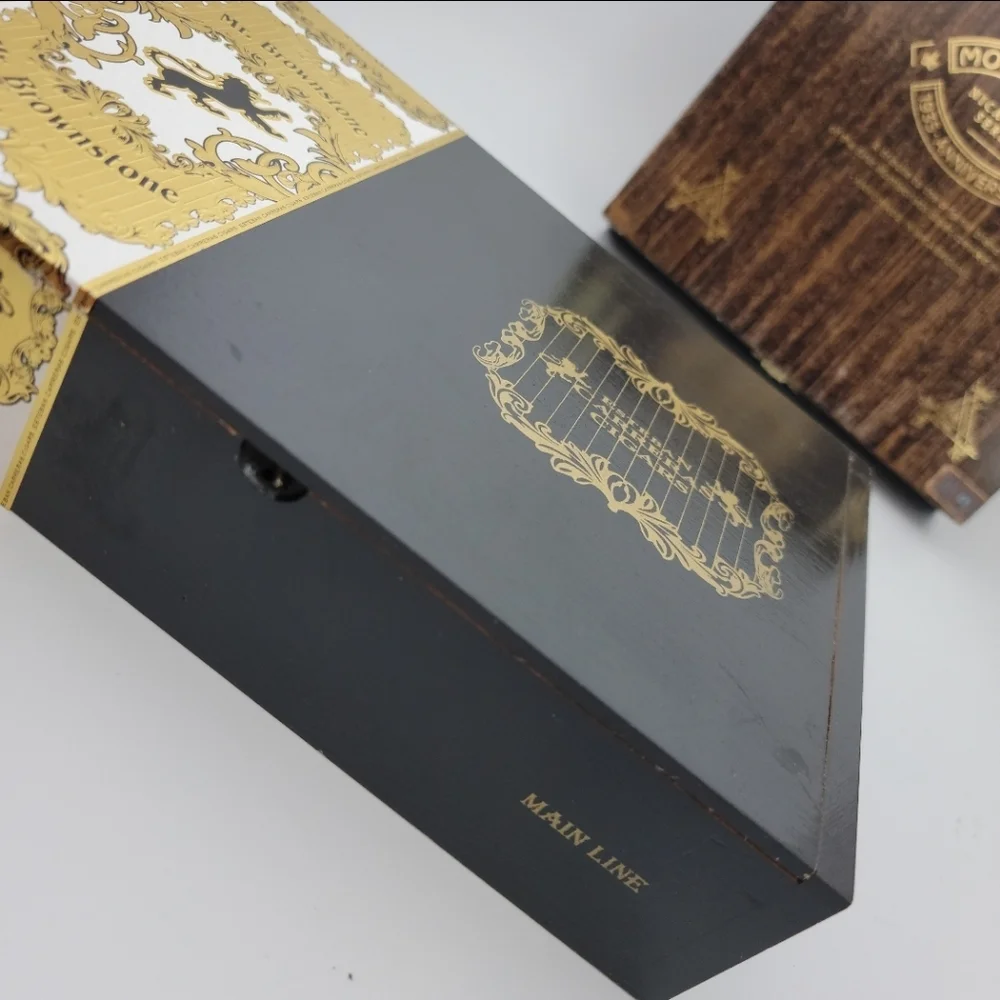 Lot Of 2 Wood Cigar Boxes Empty Organize Decor Mr Brownstone Montecristo DIY